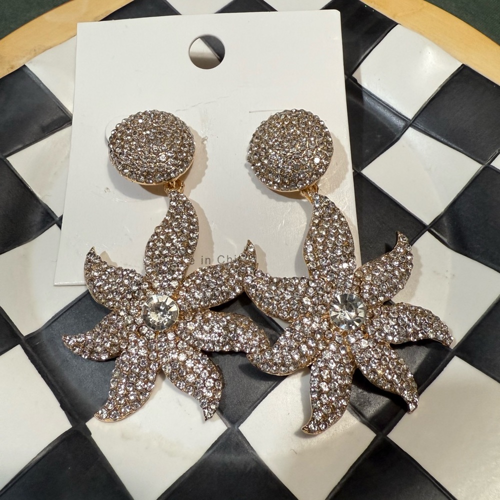 Star Rhinestone Earrings - Picture 2 of 3